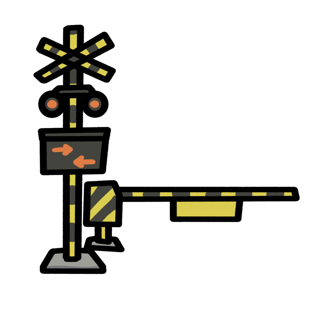 ペーパードライバー講習 ロゴ:踏切イラスト