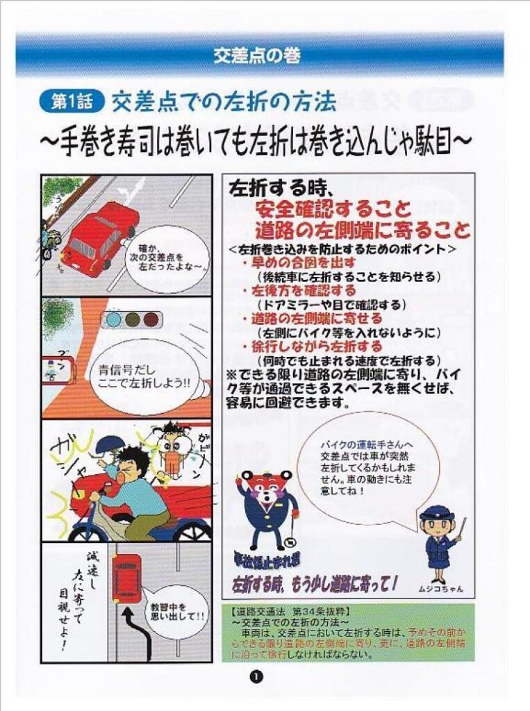 交差点での左折の方法