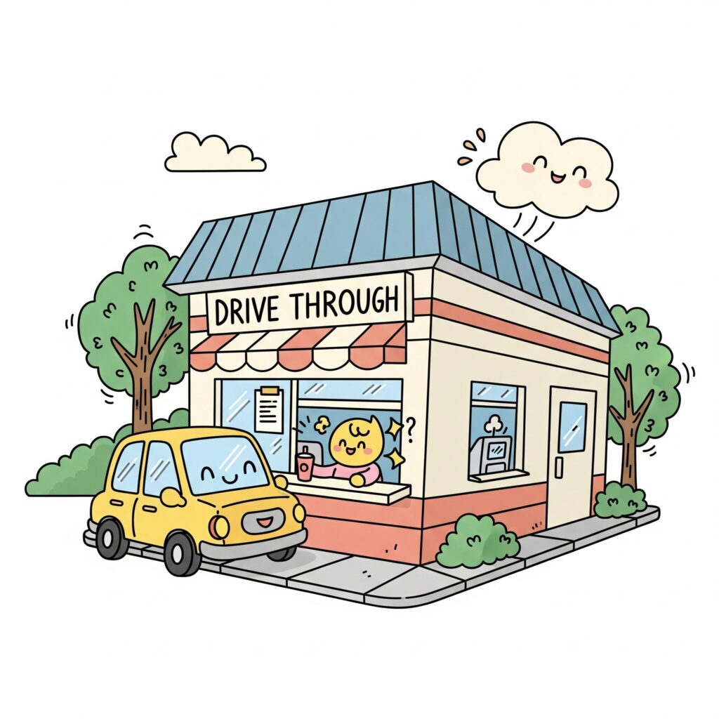 ドライブスルーのイラスト