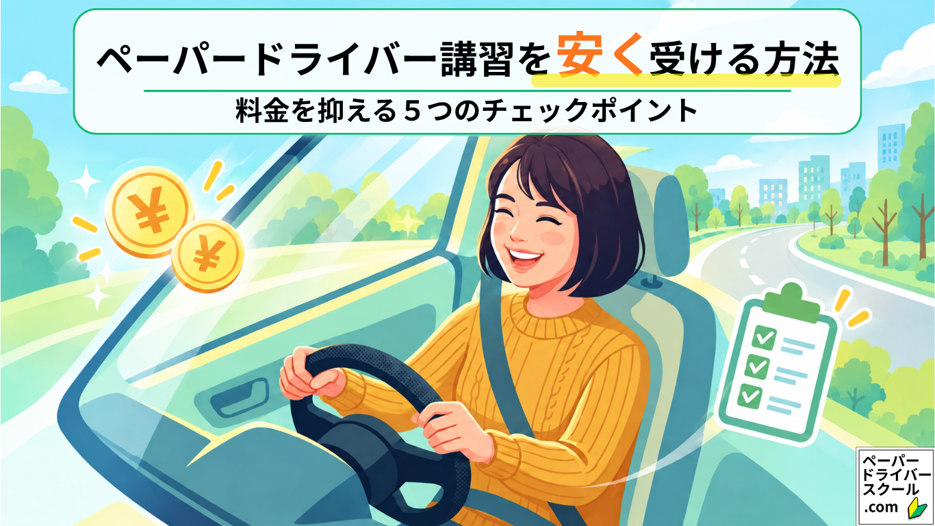 ペーパードライバー講習を安く受ける方法と料金を抑える5つのチェックポイント